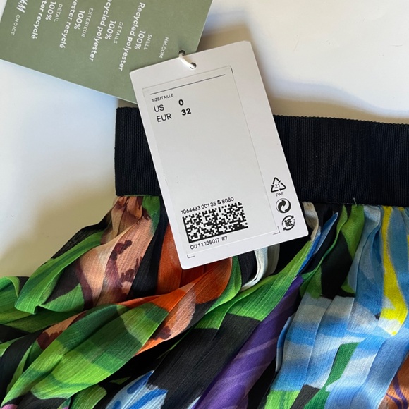 Iris Apfel X H&M Multicolored Patterned Floral Ruffle Maxi Pleated Skirt US 0 - Picture 9 of 10